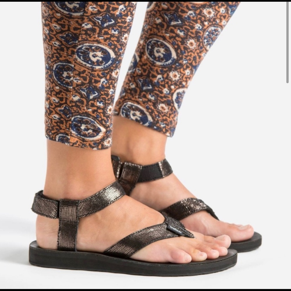 TEVA Original Sandal in Leather Metallic